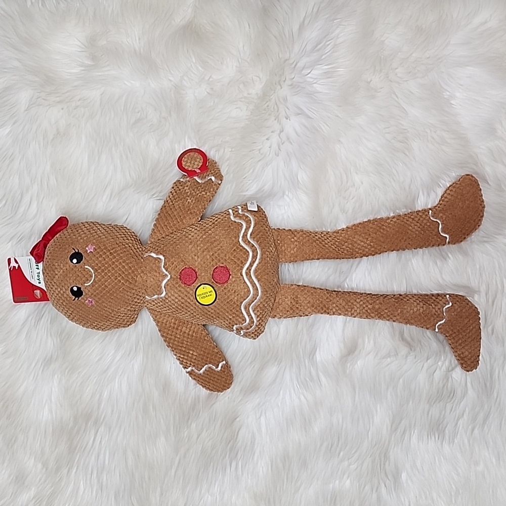 X-Large Girl Gingerbread Tuff Toys Durable Crinkle Squeaker Dog Toy